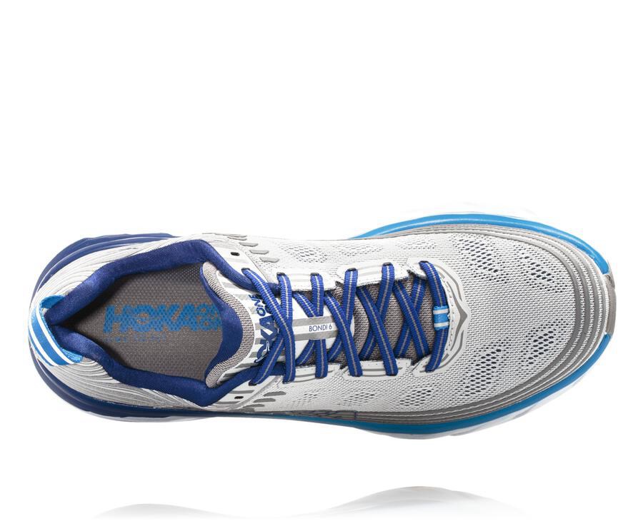 Running Shoes Mens - Hoka One One Bondi 6 - Grey - GABUSTY-58